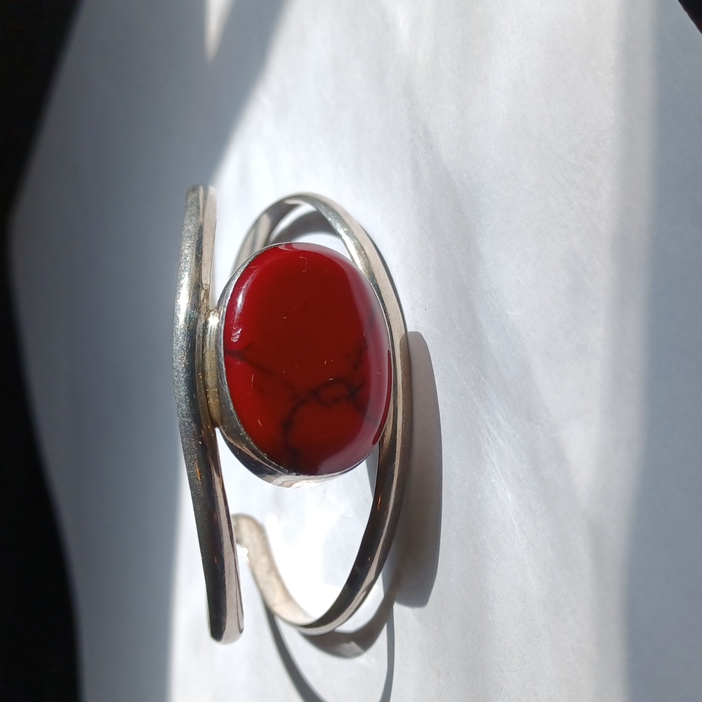 SS CUFF BRACELET WITH JASPER